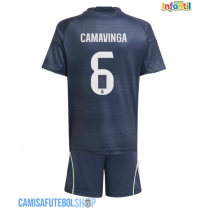 Camisa de time de futebol Real Madrid Eduardo Camavinga #6 Replicas 2º Equipamento Infantil 2025-26 Manga Curta (+ Calças curtas)
